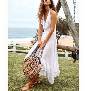 Free People Rainbow Raffia Jute Tote